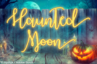 Haunted Moon Typeface: Elegant Script Fonts for Editorial Design