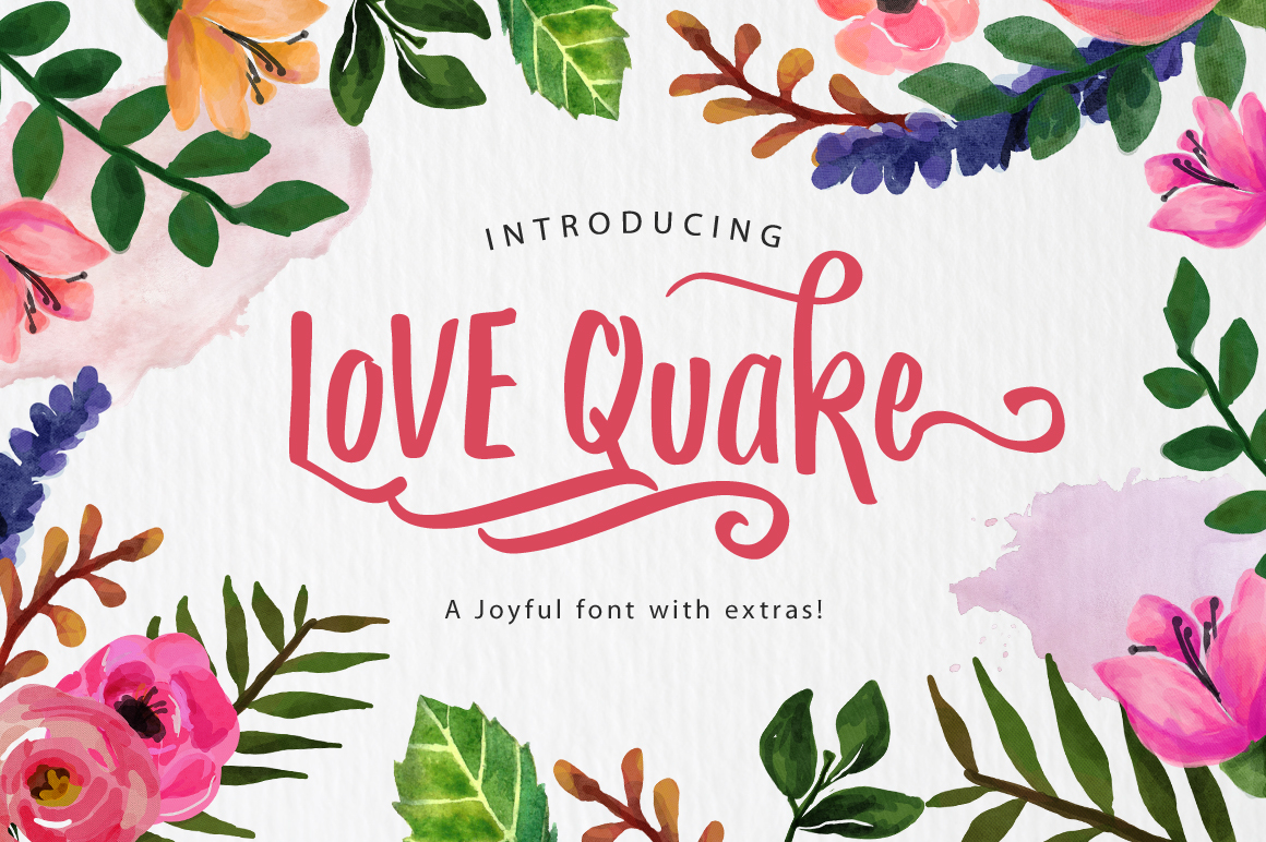 Love Quake: A Script Handwritten Typeface for Spring Campaigns